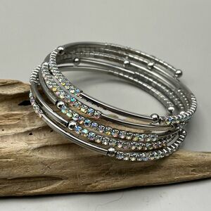 Iridescent Stone Multi Strand Wrap Bracelet